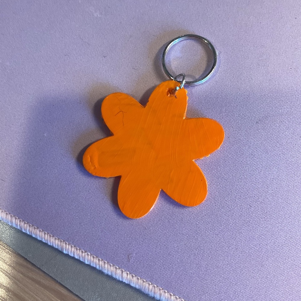 Handmade Sunflower Diamond Art painted Keychain | Cute Floral Bag Charm - Picture 2 of 2